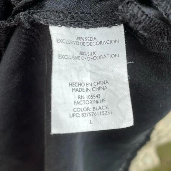 100% Silk Large Daisy Fuentes Black Cream Sequin V-neck Lace Cami Top - Picture 7 of 8